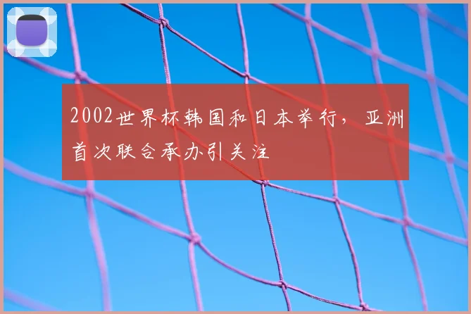 2002世界杯韩国和日本举行，亚洲首次联合承办引关注